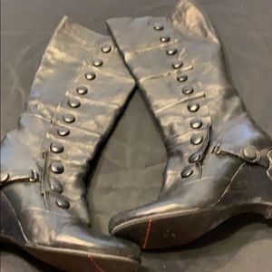 Black knee high boots